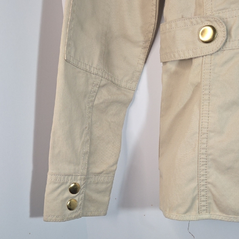 J. Crew Women's Utility Jacket in Cream with Gold Accents - Picture 4 of 11